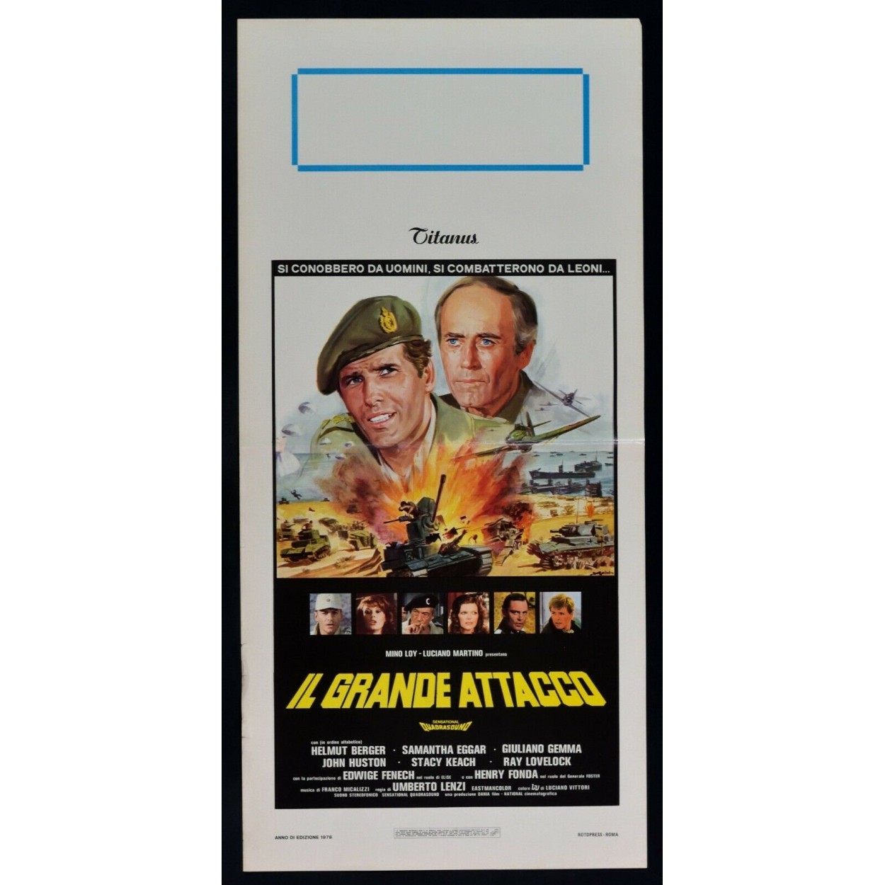 Locandina originale film Il grande attacco (1978) - Regia di Umberto Lenzi