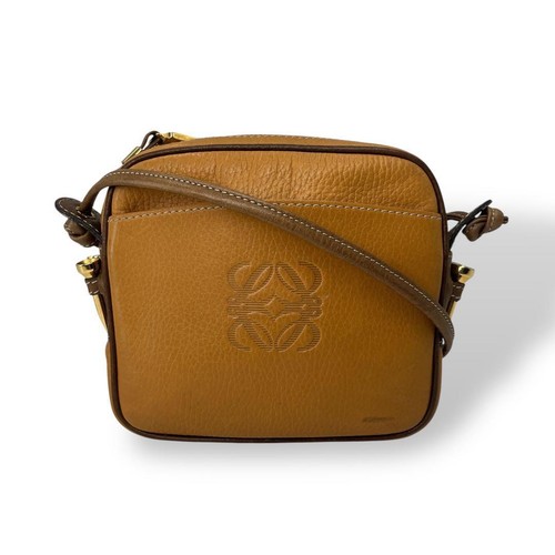 Loewe Anagram Camera Bag Camel Leather Shoulder Bag Used