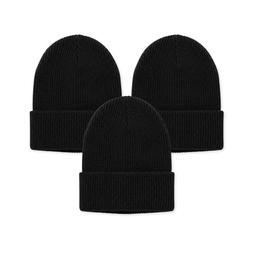 Watch Cap - Wool GI Type Made in US, Black, One Size 3 Pack