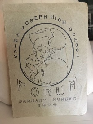 Antique St. Joseph Mo. High School Forum Paper Jan. 1906 Stuppy Floral Schrader 