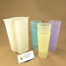 Vintage Tupperware Bundle #129 2 qt Pitcher 6 #107 16 oz Tumblers