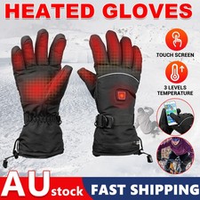 Electric Heated Gloves 3 Level Heat Thermal Waterproof Ski Snowboard Sport Mitts