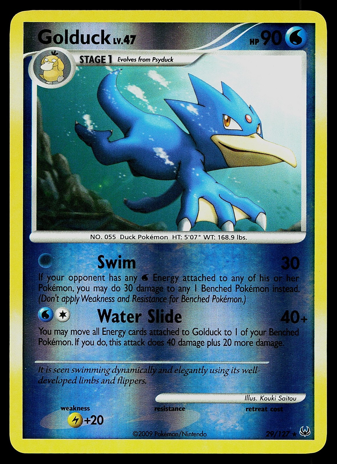Pokemon Card - Golduck Platinum 29/127 Rare Reverse Holo