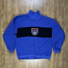 Vintage Adidas Fleece Mock Neck Sweatshirt Size M 90s Crest