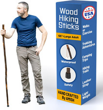 Handmade Wooden Walking Cane for Men Women Seniors with Genuine Leather Wrist St