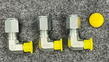 PARKER 6-2CBU-S FLARELESS FITTINGS 3/8" & 1/8"-27 90 DEG ELBOW LOT OF 3