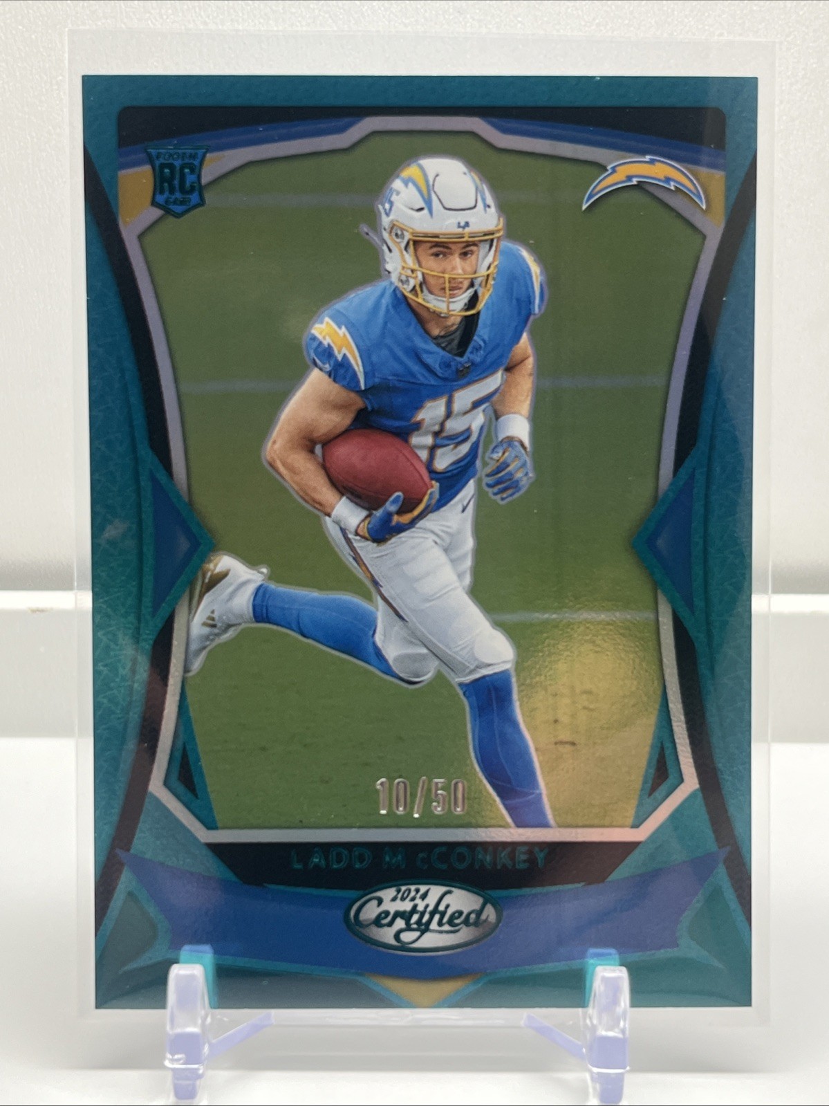 2024 Panini Certified Ladd McConkey RC Teal Mirror /50 #125 LA Chargers