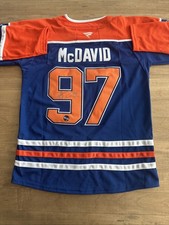 Edmonton Oilers Connor Mcdavid Autographed Auto Signed Jersey Blue Orange COA