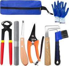 8 inch Farrier Tools Kit 8 Piece Horse Goat Hoof Trimmers Carbon Steel...