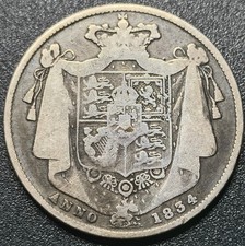 1834 Half Crown (.925) Sterling Silver Coin King William IIII