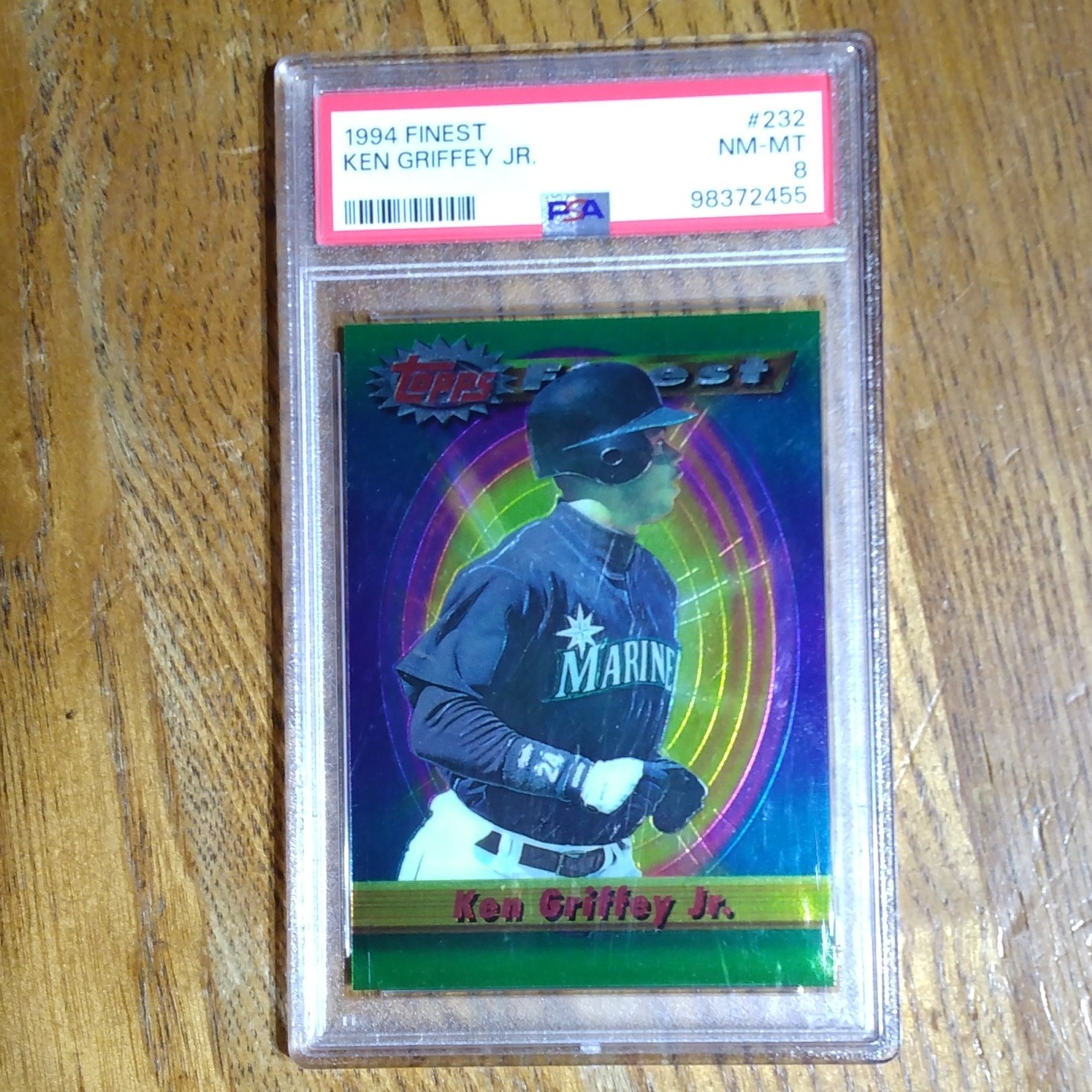 Topps 1994 Finest Ken Griffey Jr #232 Seattle Mariners PSA 8 Baseball Card