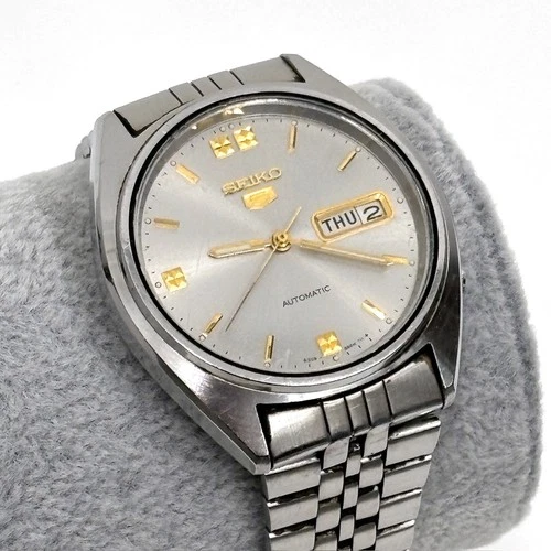 Vintage 1984 Seiko 5 Automatic 6309-8840 Silver Sunburst Dial 17J Orig. Bracelet