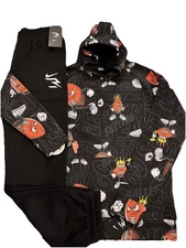 NWT NIKE BOY'S 2 pc SET BLACK FLEECE FOOTBALL HOODIE JOGGERS SWEATPANTS XL 13/5