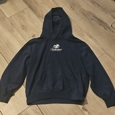 Hollister Men's Navy Fleece Pullover Hoodie XS Embroidered Logo Pockets Ski