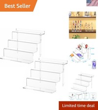 Versatile 4 Tier Acrylic Display Stand - 12 Inch Clear Organizer for Home Decor
