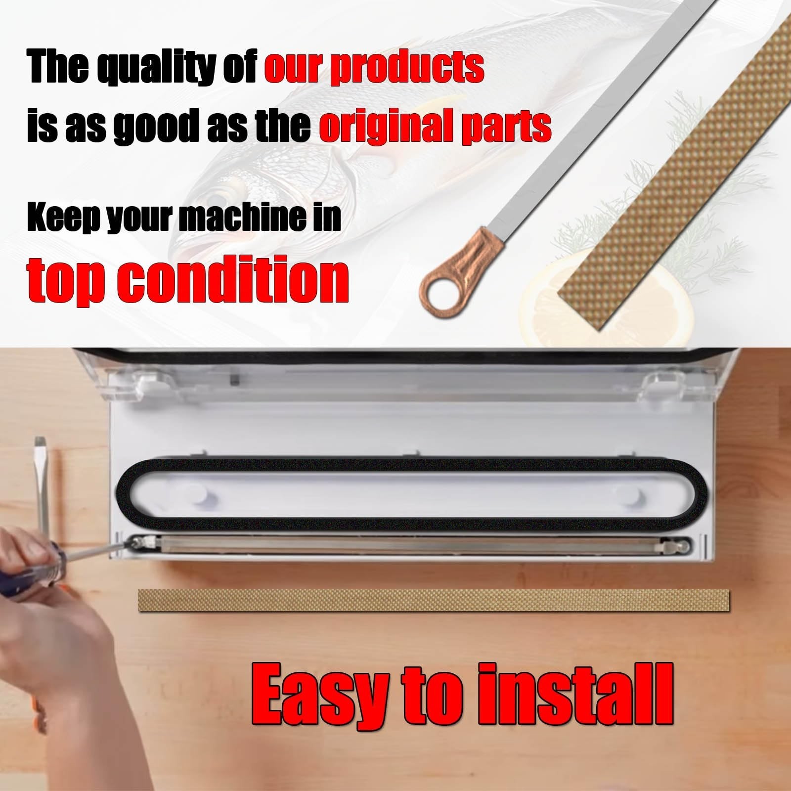 Vacuum Sealer Maintenance Kit, 5 Heat Wires and 5 Seal Bar Tapes, Compatible ...
