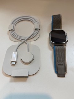 Apple Watch Ultra 49mm Titanium Case with Blue/Grey Trail Loop M/L PGPS Cell