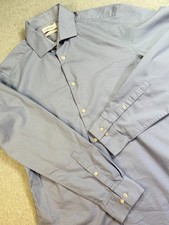 Calvin Klein Men's Slim Fit Stretch Dress Shirt Blue Long Sleeve Size M 15.5