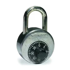 Master Lock 2010 Combination Padlock, Center, Black/Silver