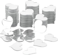 200pcs Heart Mirror Tiles - Adhesive Mini Acrylic Mirrors for Crafts/Home Decor