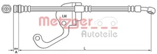 Front Left Metzger 4116228 Brake Hose for Hyundai