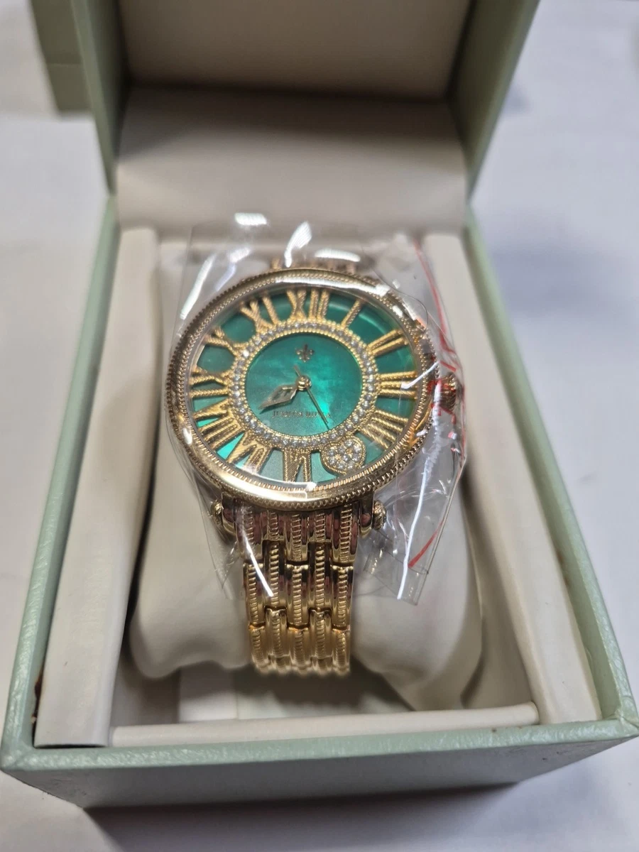 Judith Ripka Women\'s Emerald Green Crystal Accent Square Case Watch NWOT Judith Ripka Quilted Kelly Green Leather Watch 6.5 main image 2