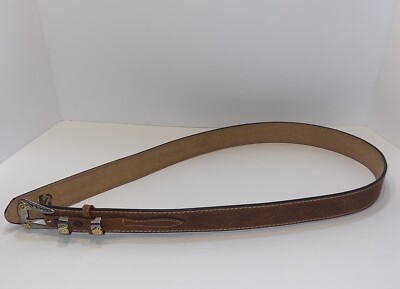 Wrangler USA Handcrafted Western Leather Belt Silver Floral  display picture 1