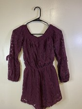 Hollister Women  s Jumpsuit Red Size Small Floral Long Sleeves