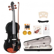 Glarry GV103 4/4 Spruce Panel Violin Black