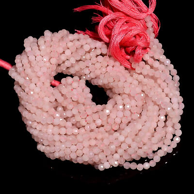 Natural Morganite Gemstone Rondelle Shape Faceted Beads 3X3 mm Strand 13'' EB-282