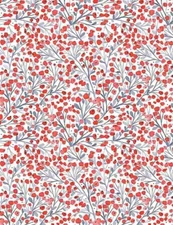 Berry Sprays on White Cotton Shirting/Quilting - So Pretty! Similar to Liberty!