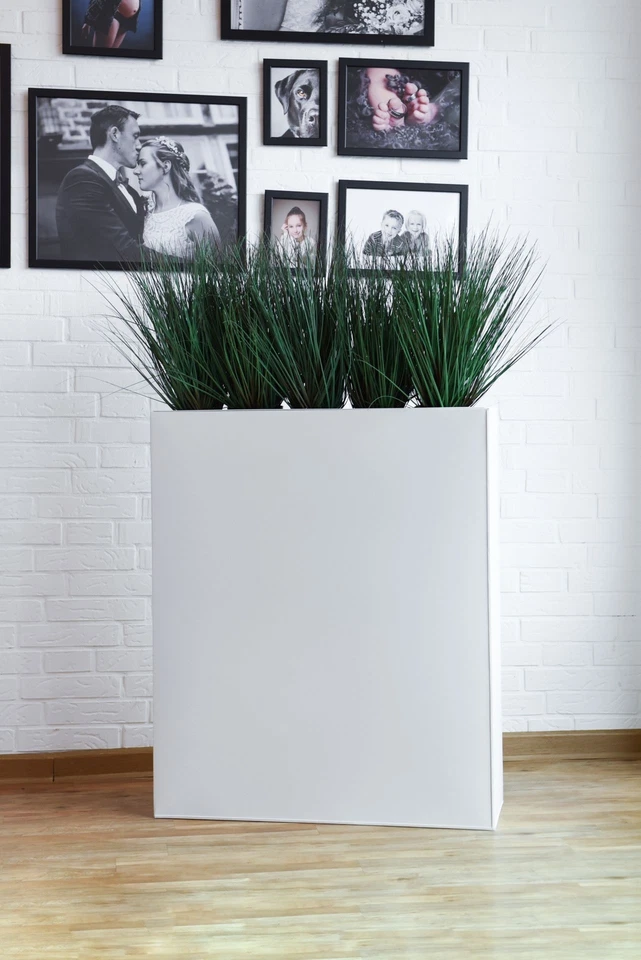 Pflanzkübel Raumteiler Sichtschutz ELEMENTO Premium pulverb. Stahlblech Weiß - Bild 2 von 4