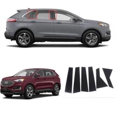 For Ford Edge 2015-2021 Pillar Posts Door Piano Black Trim Decal Cover Kit Decor