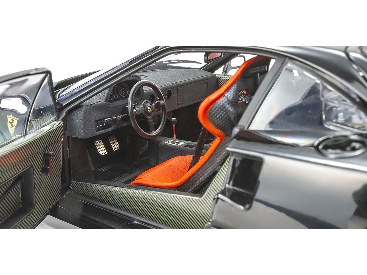 FERRARI F40 BLACK 1/18 DIECAST MODEL CAR BY KYOSHO KS08416