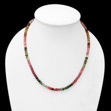 Perles de pierres précieuses rondelles tourmaline pastèque nature colliers lo...