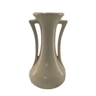 MCM McCoy USA Matte Double Handled Vase Art deco American Pottery 9.5in crazing