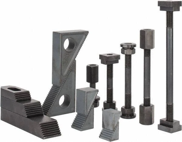 Gibraltar 52 piezas bloque escalonado de acero y juego de abrazaderas para rosca de perno 1/2-13, ranura en T de 5/8" Foto 2 de 4