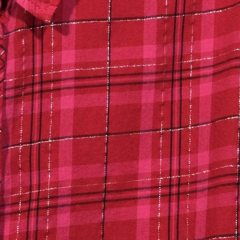 Camisa Laura Scott Mujer 2X Cuadros Abotonada Roja Senderismo Rodeo Exterior Pestaña Enrollable Foto 4 de 4