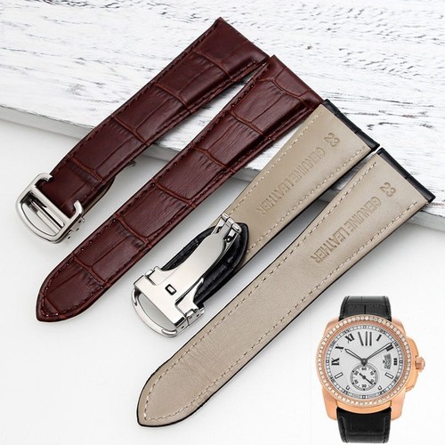 Genuine Leather 1625mm Watch Band For Cartier Tank Strap Bracelet