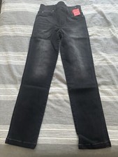 NWT New SPANX VINTAGE BLACK STRAIGHT LEG Denim pull-on Jeans 20355R-Size XS