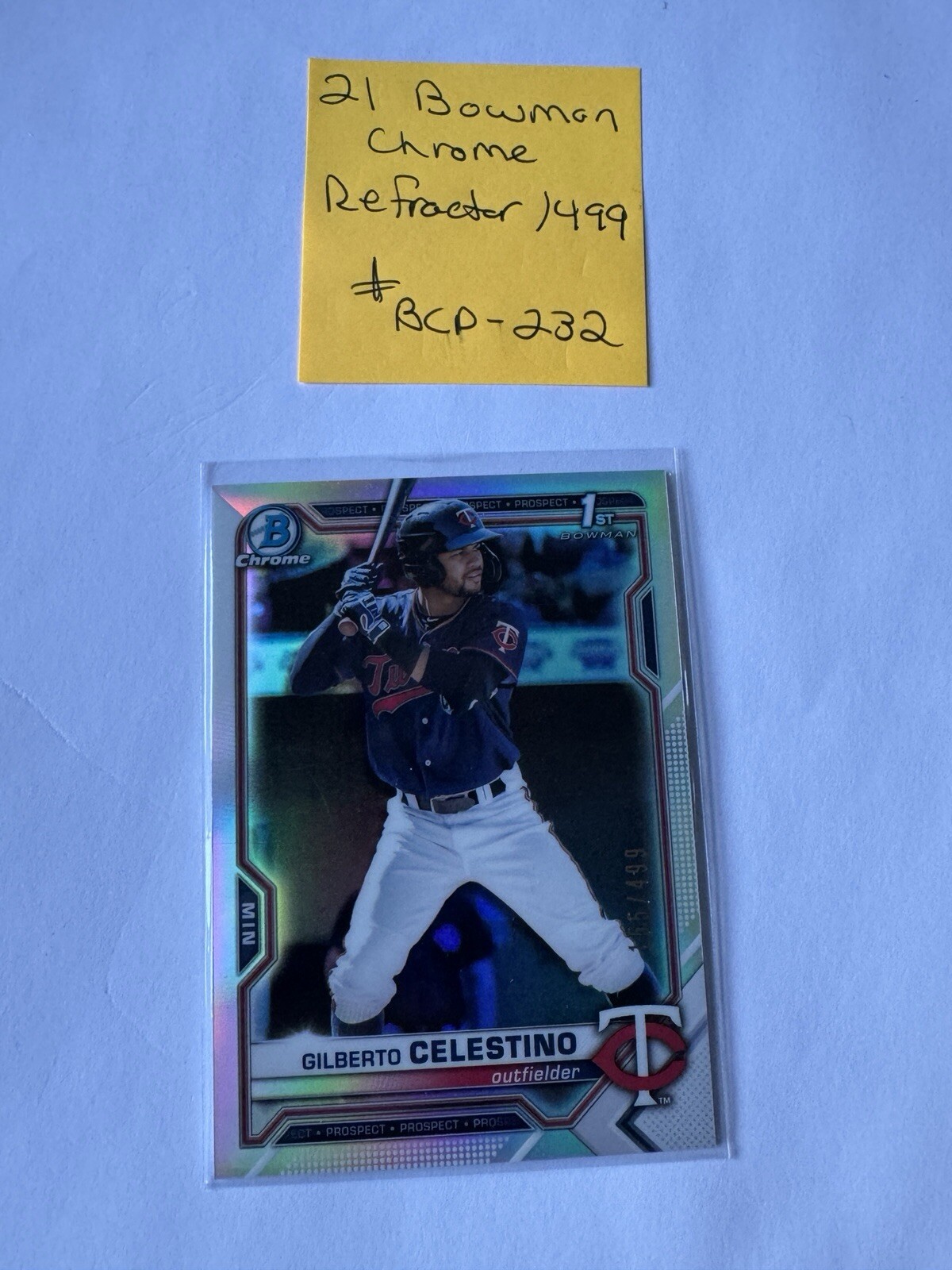 2021 Bowman Chrome Gilberto Celestino Refractor /499 #BCP-232 Minnesota Twins