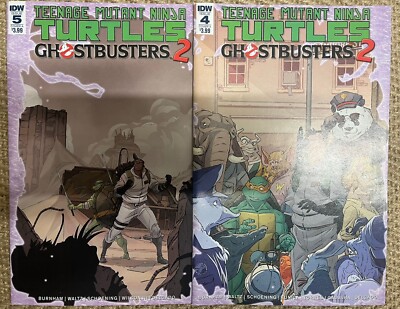 IDW COMICS Teenage Mutant Ninja Turtles Ghostbusters 2 II #4 & 5 2017 NM