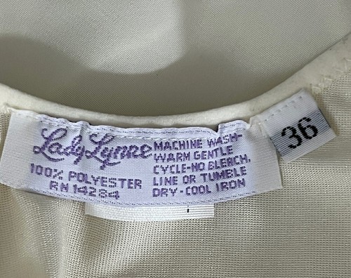 De colección Dama Lynne Para Mujer 36 Deslizamiento Completo Poliéster Marfil Hecho en Unión EE. UU. - Imagen 8 de 9