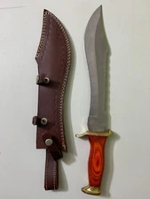 17" FIXED BLADE Hunting Knife Wood Handle SURVIVAL Knife Camping Knife w/ Sheath
