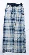Rainforest Men's Lazy Day Plaid Waist Lounge Pant EJ2 Cream Navy Small NWT 