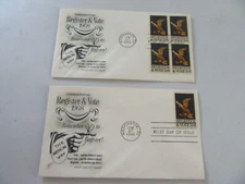 Register & Vote 6c Stamp Fdcs Sc#1344 Two Fleetwood Cachet Covers-1968 Issue