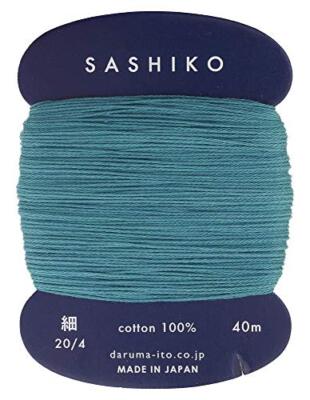 Yokota Daruma Sashiko Thread (Thin) Card Roll Col.205 Peacock 40m 01-2400