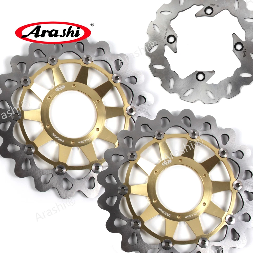 Rotor de disco de freno delantero y trasero Arashi dorado para Honda CBR1000RR SP 2014 2015 2016 Foto 2 de 4