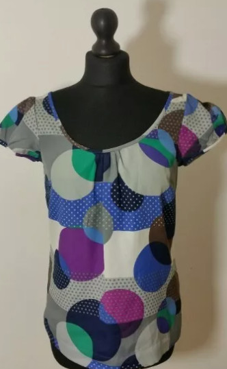 Monsoon Satin Blouse Size 8 UK 36 Cap Sleeve Scoop Neck Top Shirt Smart Casual image 9