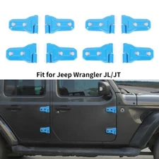 8Pc Light Blue Door Hinge Panel Cover Decor for 18+ Jeep Wrangler JL Accessories